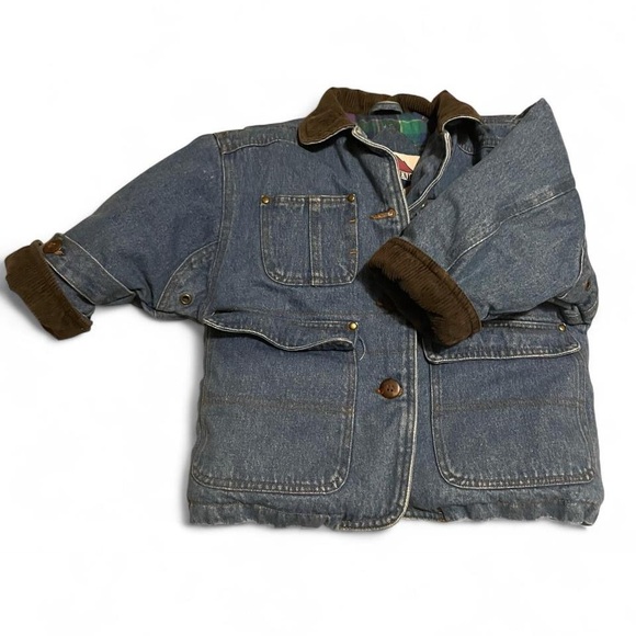 Children's Denim Jacket with Brown Trim - Picture 1 of 5